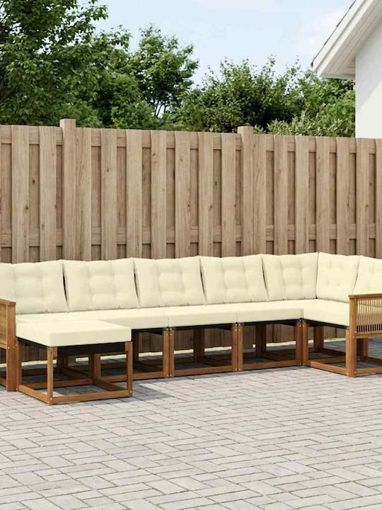 Ecksofa Outdoor-Hölzernes mit Kissen 306x128.5x73cm