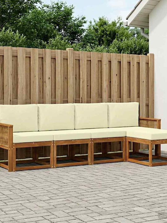 vidaXL Two-Seater Outdoor Sofa Plastic with Cushions 249x122.5x73cm