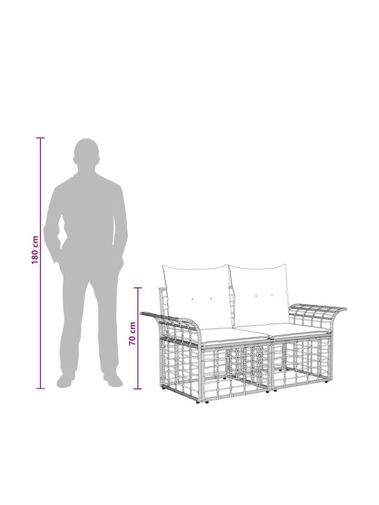 vidaXL Outdoor-Sofas & Bänke Dreisitz Rattan Mit Kissen
