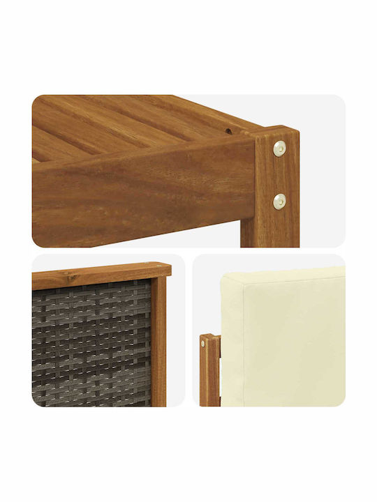 Canapea De Colț Pentru Exterior Din Plastic Cu Perne 249x122.5x73cm