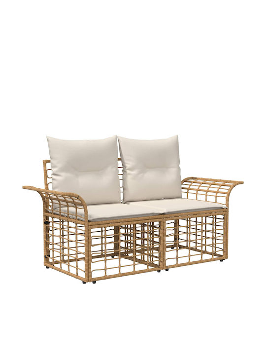 Ecksofa Outdoor Metallisch Beige mit Kissen