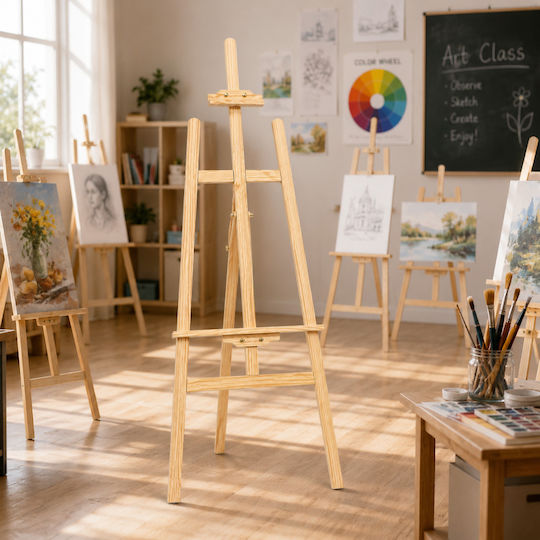 Șevalet Pictură Din Lemn 175x50 Rabatabil Reglabil Pe Înălțime Până La 175 Cm