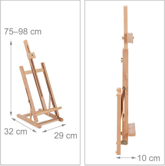 Relaxdays Beech Wood Table Easel Light Brown 98x32x29 Cm