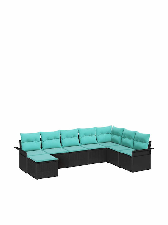 Two-Seater Outdoor Sofa Rattan with Cushions 55x55x85cm