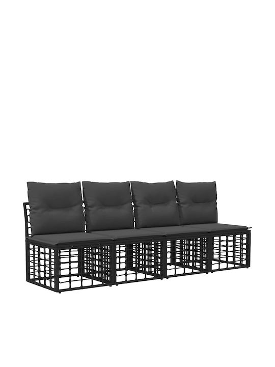 Ecksofa Outdoor Kunststoff mit Kissen