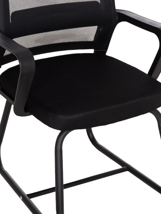Besucherstuhl mit Armlehnen in Schwarz Farbe 58x56x93cm