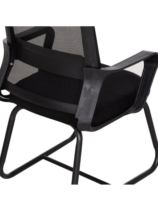 Besucherstuhl mit Armlehnen in Schwarz Farbe 58x56x93cm