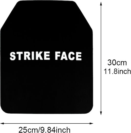 Set 2 Nij Iv Ballistic Plates Alumina + Pe Material Advanced Protection Against Ap 7.62x63mm M2 Armor-piercing Bullets Curved Sapi Design Compatible Plate Carriers Strike Face Inscription Shock Moisture Resistant Size 25x30 Cm Black