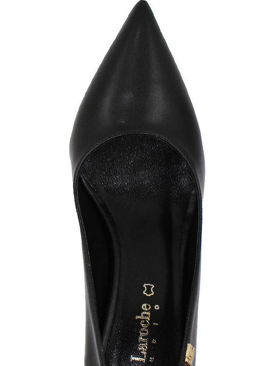 Leather Heels with Medium Heel Black