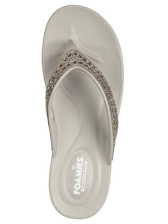 Foamies Glitzy Flip Flops in Beige Colour