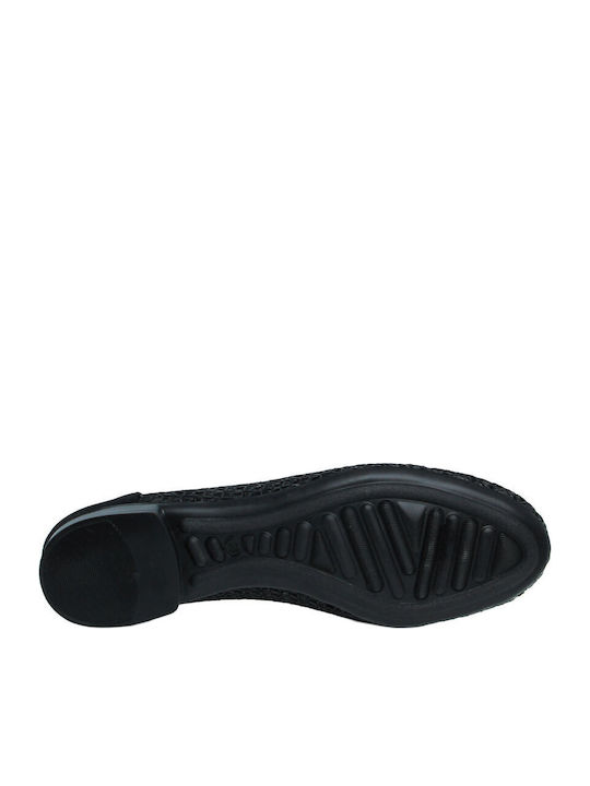 Leather Women's Moccasins In Black Color