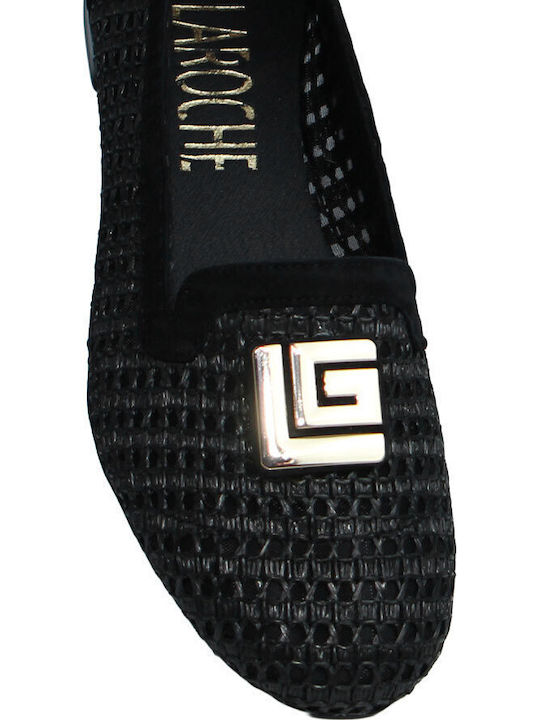 Leather Women's Moccasins In Black Color