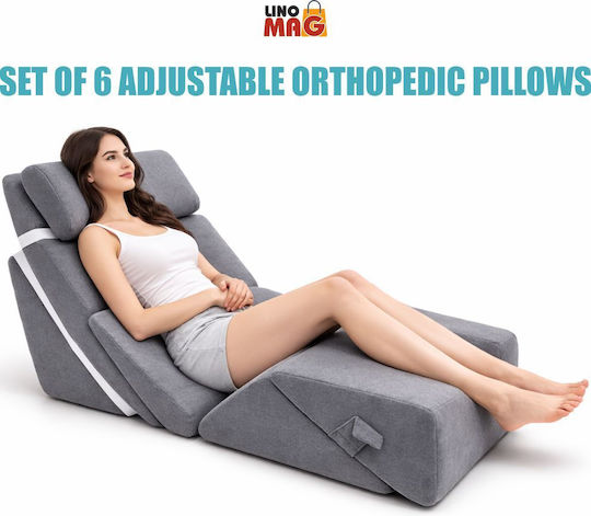 Linomag Μαξιλάρι Σφήνα με Memory Foam σε Γκρι χρώμα