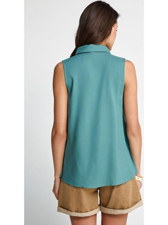 Sleeveless Women's Shirt Green Lake FBL013-101-05-Regular Fit