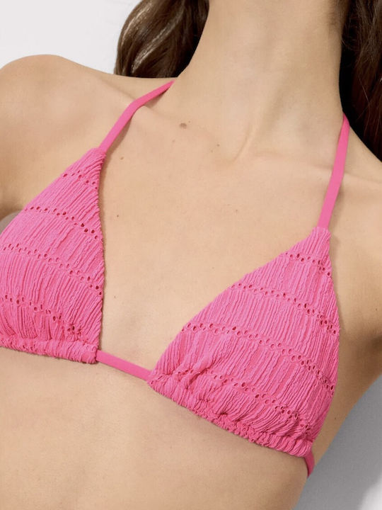 Topuri De Bikini Triunghi Cupe B Neon Roz