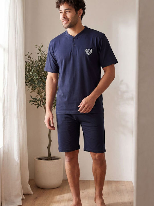 Rimoli Summer Men's Pyjama Cotton Dark Blue