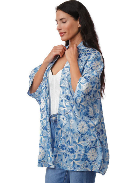 Damen Kimono Hellblau