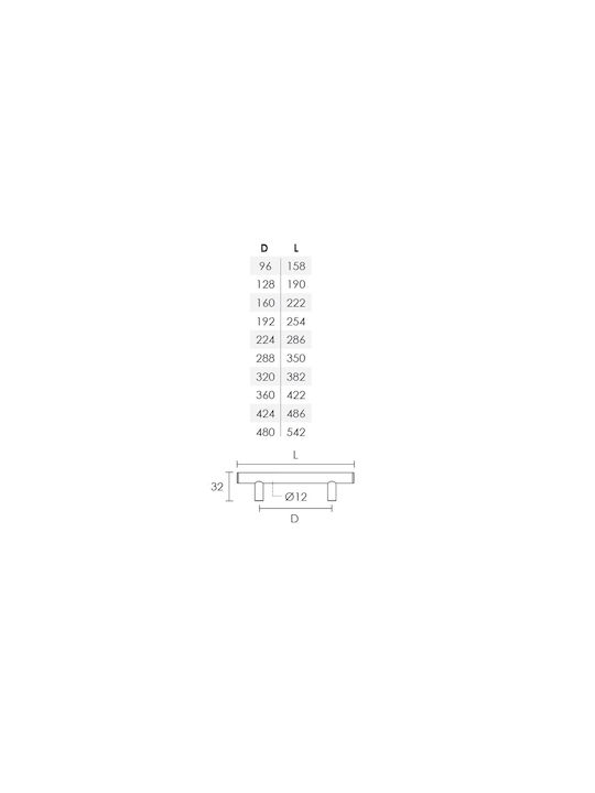 Conset C579 Handle Furniture made of Metallic in Silver Color 542mm (Center Distance 480mm) C579-480S05S05 1pcs