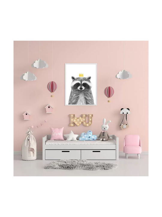 Παιδικό Κάδρο Queen Racoon 40x50εκ.
