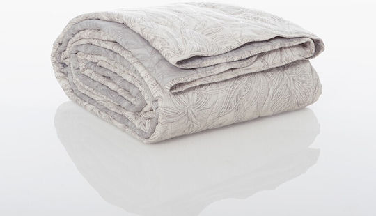 Nef-Nef Homeware Tundra Tagesdecken Übergröße Baumwollsatin Ecru/Grau 240x230cm