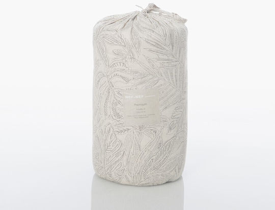 Nef-Nef Homeware Tundra Tagesdecken Übergröße Baumwollsatin Ecru/Grau 240x230cm