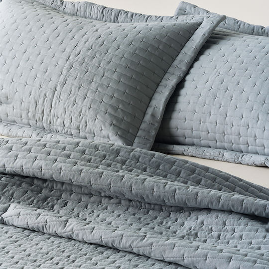 Kentia Mason Set Single Microfiber Grey Coverlet 160x240cm 2 Pieces