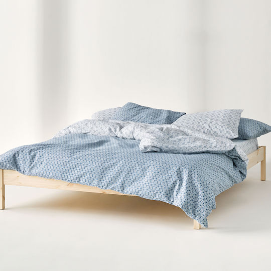 Kentia Kivo Σετ Κουβερλί Μονό Βαμβακερό Blue-white 160x240cm