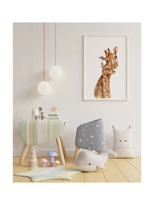 Kids Wall Art Giraffes with White Frame from Wood 40x50cm