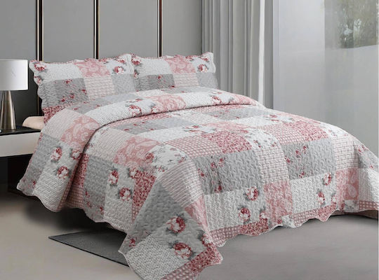 Linea Home ΣΕ992 Σετ Κουβερλί Υπέρδιπλο Ροζ 220x240cm 2τμχ