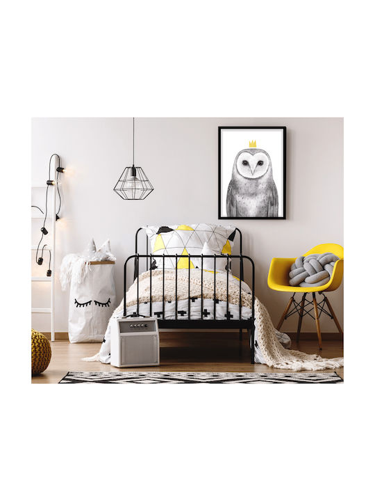 Παιδικό Κάδρο Queen Owl με Λευκή Κορνίζα από Ξύλο 40x50εκ.