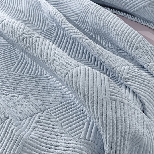 Guy Laroche Ziana Coverlet Set Semi-Double Microfiber Denim 180x240cm 2 Pieces