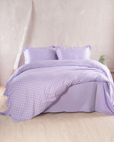 Rythmos Coquette Σετ Κουβερλί Υπέρδιπλο Βαμβακερό Λιλα 220x240cm 3τμχ