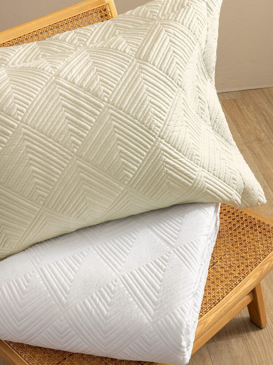 Palamaiki Wed106 Σετ Κουβερλί Υπέρδιπλο Microfiber Ecru 240x260cm