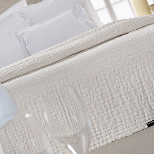 Guy Laroche Must Κουβερλί King Size Βαμβακερό Linen-sand 270x250cm