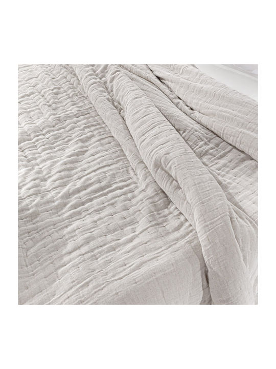 Guy Laroche Κουβερλί King Size Βαμβακερό Linen-sand 270x250cm