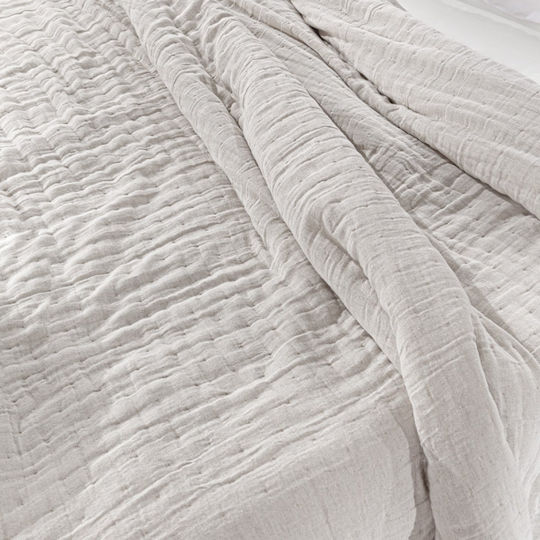 Guy Laroche Must Κουβερλί King Size Βαμβακερό Linen-sand 270x250cm