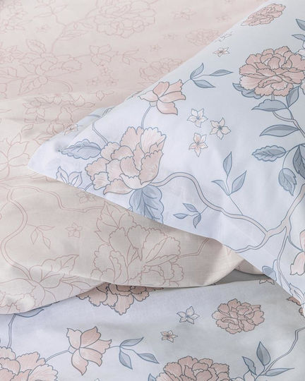 Nima Floral Dream Подредба Шалтета Двойно Памучно Светлосиньо 220x240см
