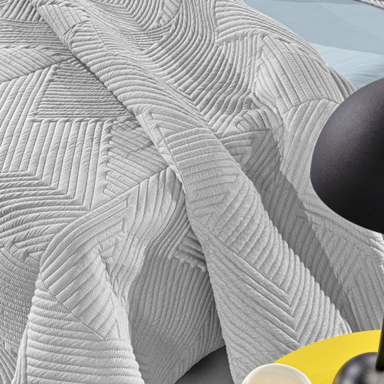Guy Laroche Ziana Coverlet Set Super King Microfiber Smoke 220x240cm 2 Pieces