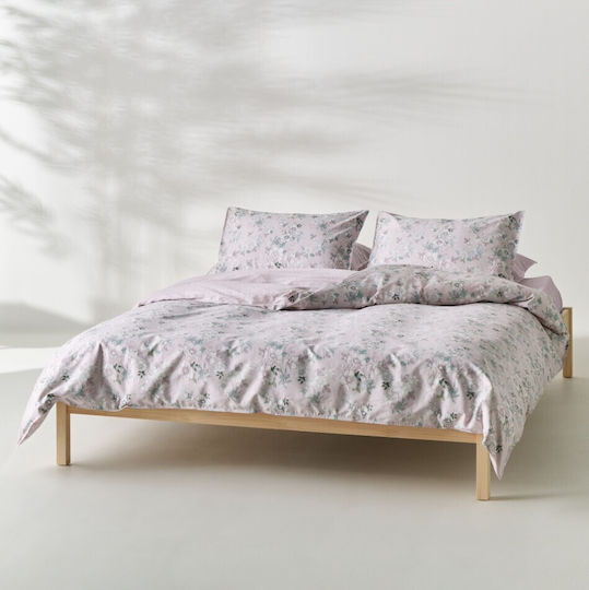 Kentia Vervita Κουβερλί Υπέρδιπλο Βαμβακοσατέν Pink-whte-green-blue 230x250cm