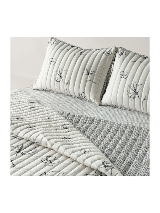 Kentia Incu Σετ Κουβερλί Υπέρδιπλο Microfiber White- Black 220x240cm 3τμχ