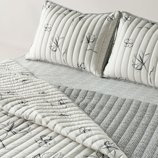 Kentia Incu Σετ Κουβερλί Υπέρδιπλο Microfiber White- Black 220x240cm 3τμχ