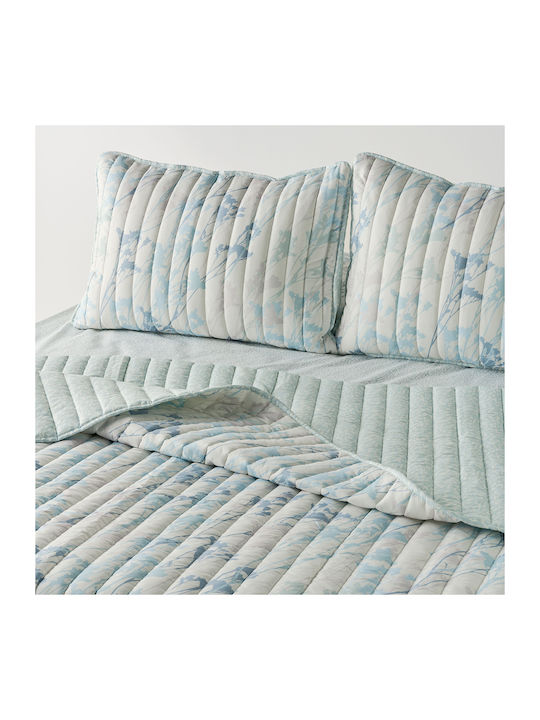 Kentia Breza Σετ Κουβερλί Μονό Microfiber Blue Grey 160x220cm 2τμχ
