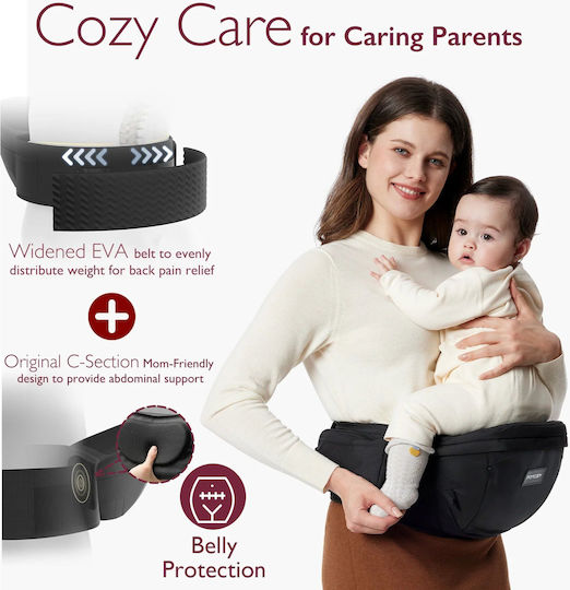 Momcozy Marsupiu Clasic Gri cu Greutate Maximă 20kg