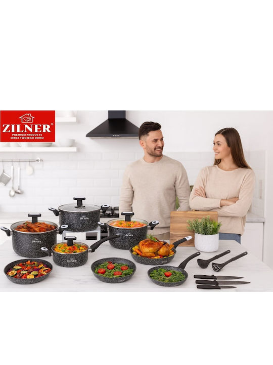 Zilner Комплект Съдове За Готвене От Алуминий С Керамично Покритие 6 Части