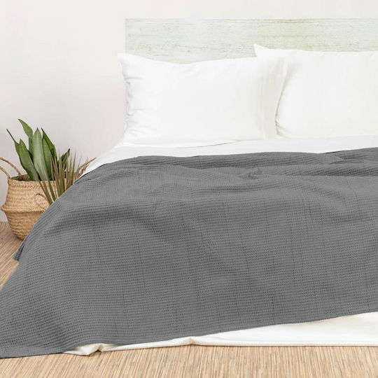Borea Waffle Piqué Bettdecke Übergröße 230x260cm Graue
