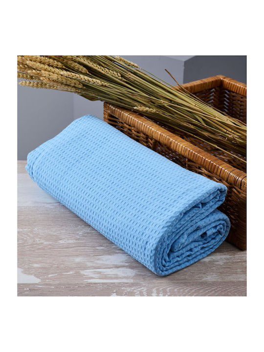 Cokitex Sommer Decke Piqué King Size 265x280cm Hellblaue
