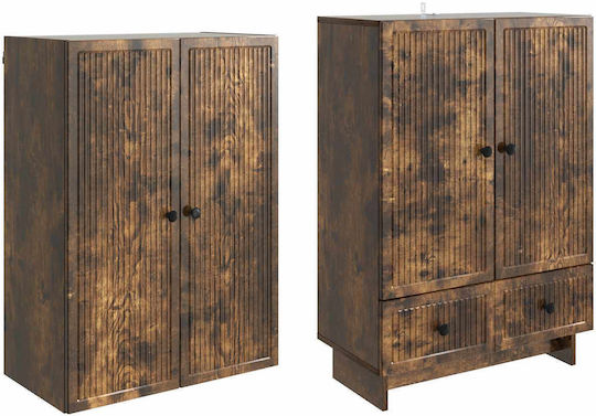 Bookcases Smoked Oak Wood (2 Pieces) 66x34.5x95cm
