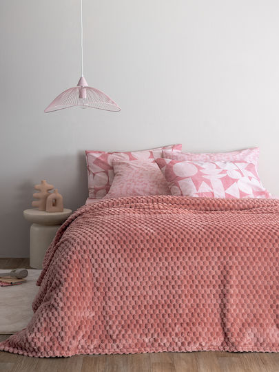 Palamaiki Aster Κουβέρτα Fleece Υπέρδιπλη 220x240εκ. Rose