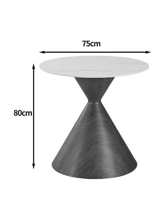Horas Round Kitchen Metal Brown Table 80x80x75cm