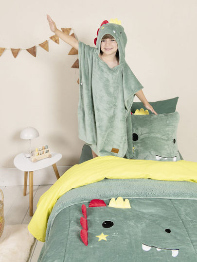 Nima Kids Hooded Bathrobe Green